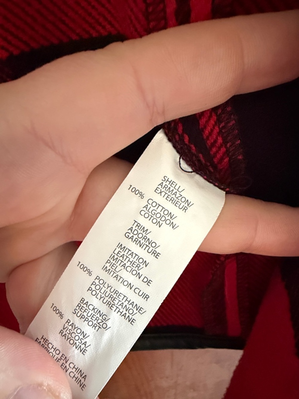 G.H. Bass & Co. Red and Black Buffalo Plaid Draped Open Trench Coat - Picture 3 of 3